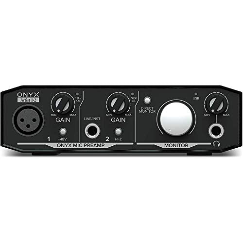 Mackie Onyx Artist 1-2 USB Audio Interface 2-in/2-out USB 2.0, 24-bit/192kHz, with 1 Onyx Mic Preamp and Zero-Latency Monitoring, and Software Included with Gravity Phone Holder PK4 Bundle Mackie Onyx Artist 1-2 USB Audio Interface 2-in/2-out USB 2.0, 24-bit/192kHz, with 1 Onyx Mic Preamp and Zero-Latency Monitoring, and Software Included with Gravity Phone Holder PK4 Bundle